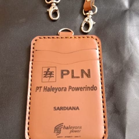 

Name Tag Kulit Custom, Id Card Holder, Id Holder, Tempat Id Card Custom Logo PLN HALEYORA