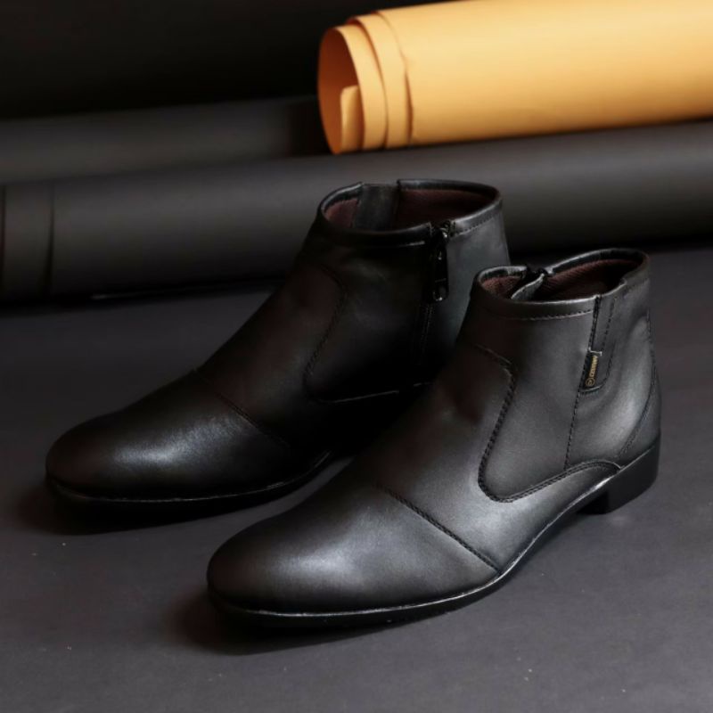 FOX | Sepatu Putih Pria Pantofel Kulit Asli Spatu Kerja Cowok Formal Casual Kasual Pantopel Boots Tinggi Modern Trendy Original