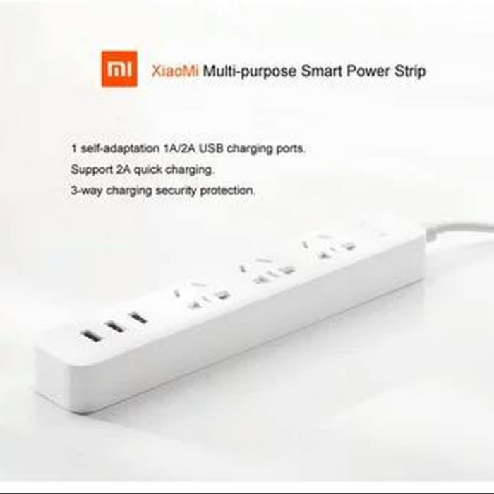 MI SMART POWER  FAST CHARGE 2A COLOKAN XIAOMI TERMINAL KABEL 3 PLUG DENGAN 3 USB PORT 2A/ COLOKAN LISTRIK