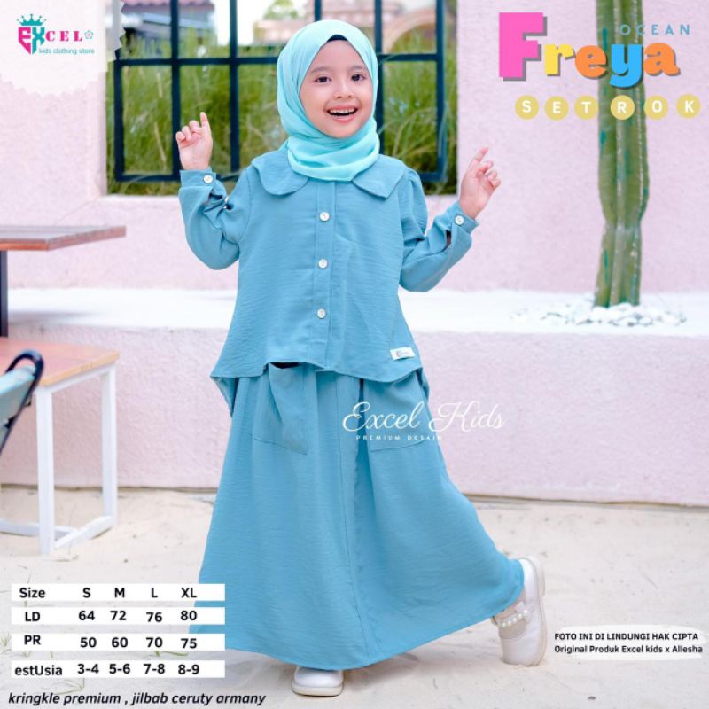 DRESS ANAK FREYA FREE HIJAB/ FREYA SET ROK