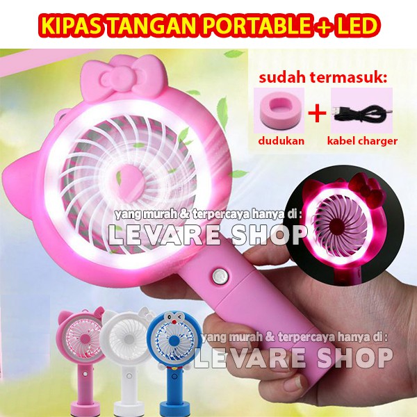  Kipas Angin Tangan Portable Karakter Hello Kitty Doraemon 