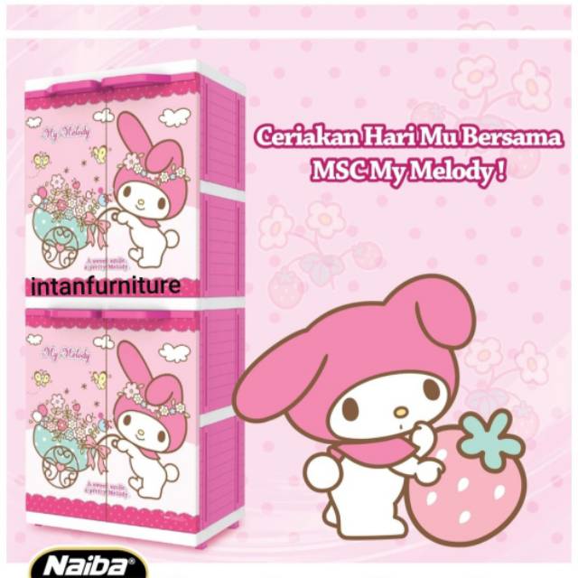 LEMARI PLASTIK NAIBA MELODY ,LEMARI BAJU KARAKTER NAIBA