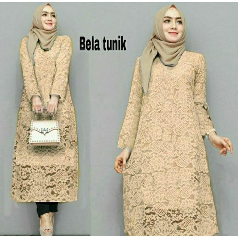 TUNIK BELA || TUNIK BRUKAT || LONG DRES BRUKAT