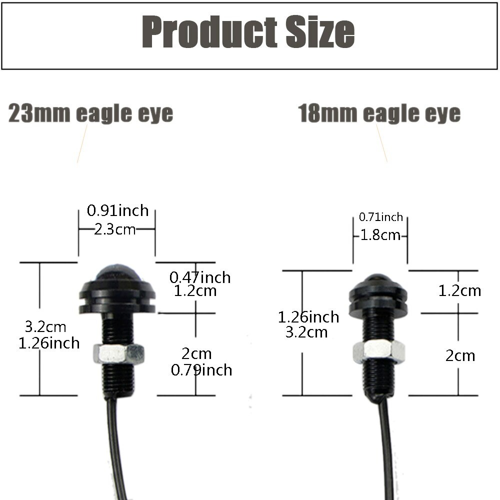 [BISA COD] lampu mata elang eagle eye 12v 23mm bumper sein rem mobil motor