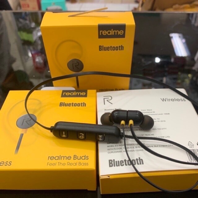 Hf Earphone Headset Realme Bluetooth Wireless Realme Magnet R1 Buds Bass Earphkne Magnet