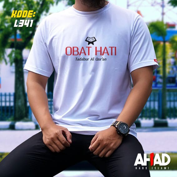 Kaos islami ahad-Obat Hati tadabur al qur'an L339