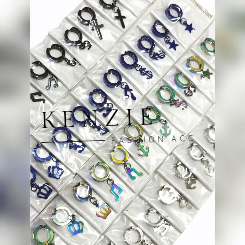 Anting Fake Anting Jepit Jurai Titanium 12 Pcs Harga Grosir