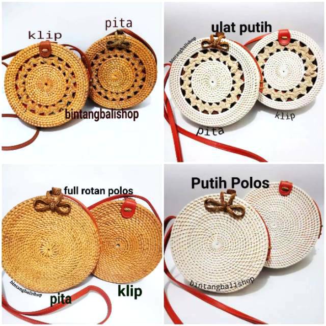 TAS ROTAN BULAT BALI SUPER KUALITAS PREMIUM By