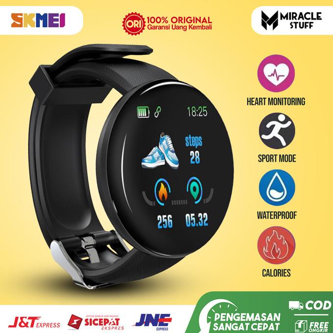 Smartwatch Jam Tangan Pria Wanita SKMEI D18 Digital Smartband ORIGINAL