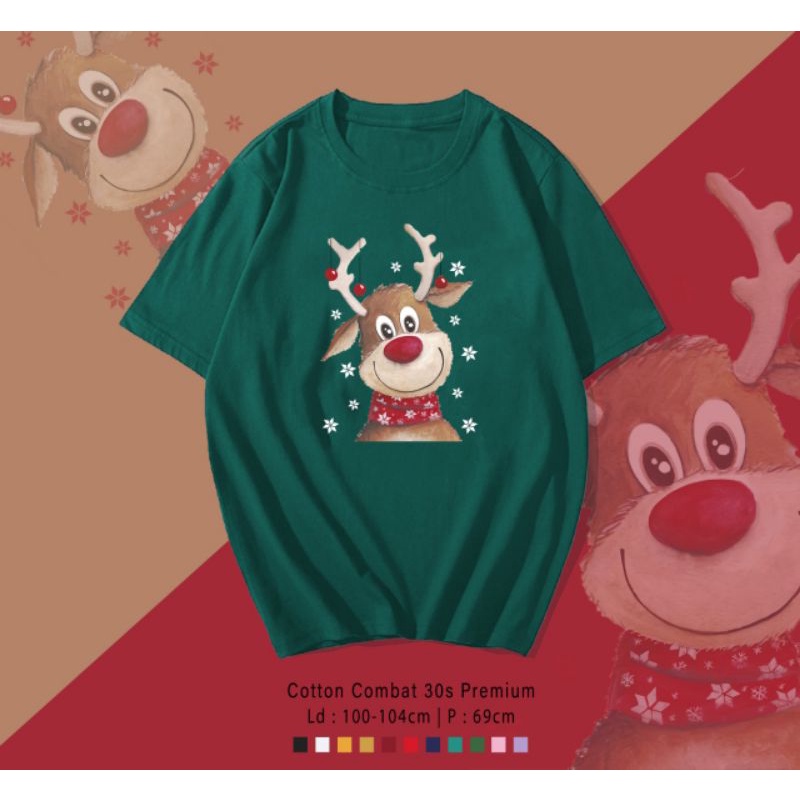 KAOS NATAL RUSA/TSHIRT MERRY CHRISTMAS DEER RUSA/KAOS DEER