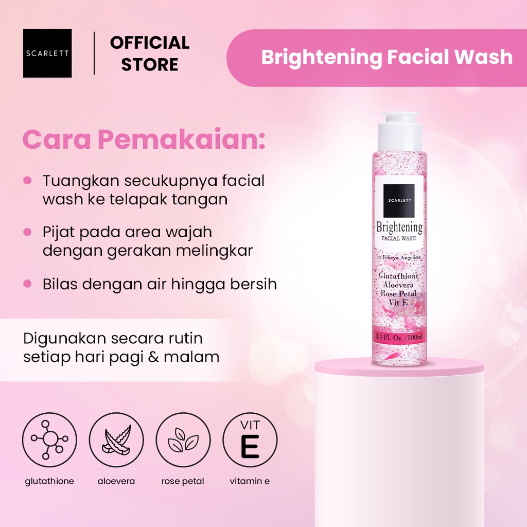 ❤️ Cloudy ❤️ SCARLETT Whitening Facial Wash / Sabun Muka Wajah Kulit Normal Berminyak Jerawat Pembersih Wajah