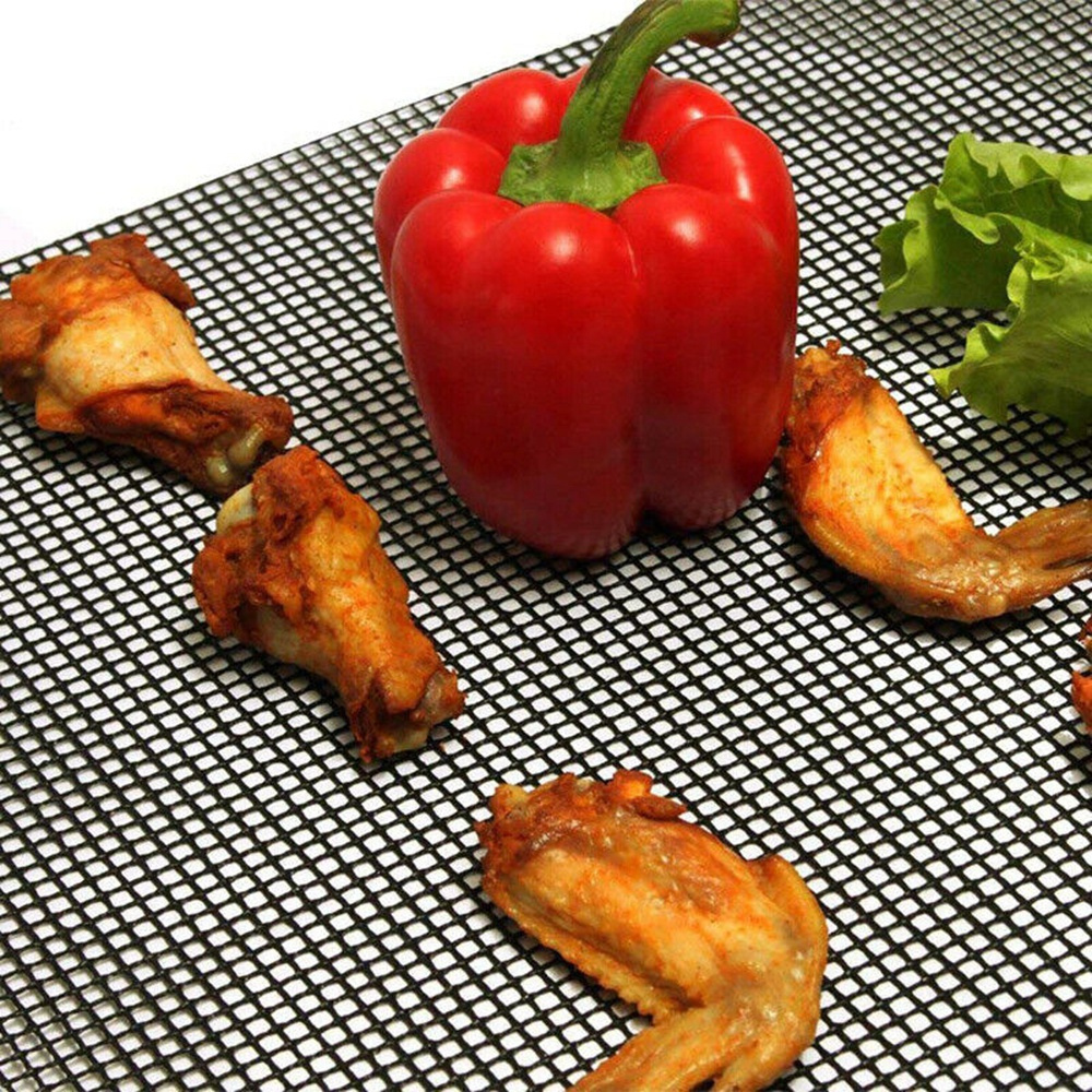 【COD Tangding】Reusable Cooking Baking BBQ Grill Mesh Non-Stick Mat Sheet Resistant Barbecue Meat