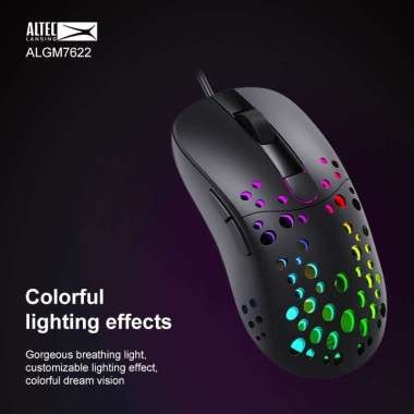 Mouse Gaming Wired Altec Lansing ALGM7622 ALGM 7622 RGB Honeycomb