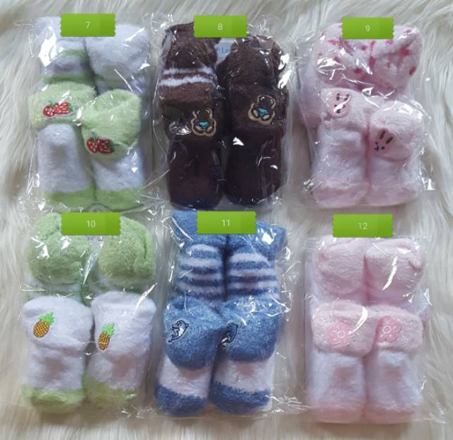 Kaos kaki Fluffy Bayi 2 in 1 (2 Pasang)