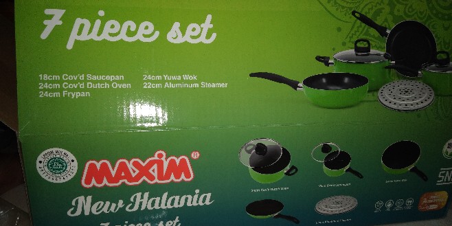 Maxim New Halania 7 Pcs Set . Panci Set 7 Pcs - Hijau . Baru & Original