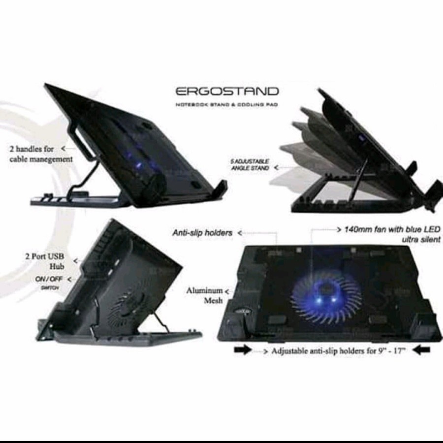 Coolingpad / Coolingpad Ergostand / pendingin laptop / kipas laptop