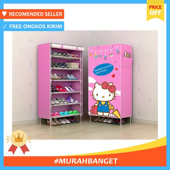 Tempat Sepatu & Sandal - Lemari Sepatu / Rak Sepatu Plastik / Rak Sepatu Hello Kitty Tempat Sepatu