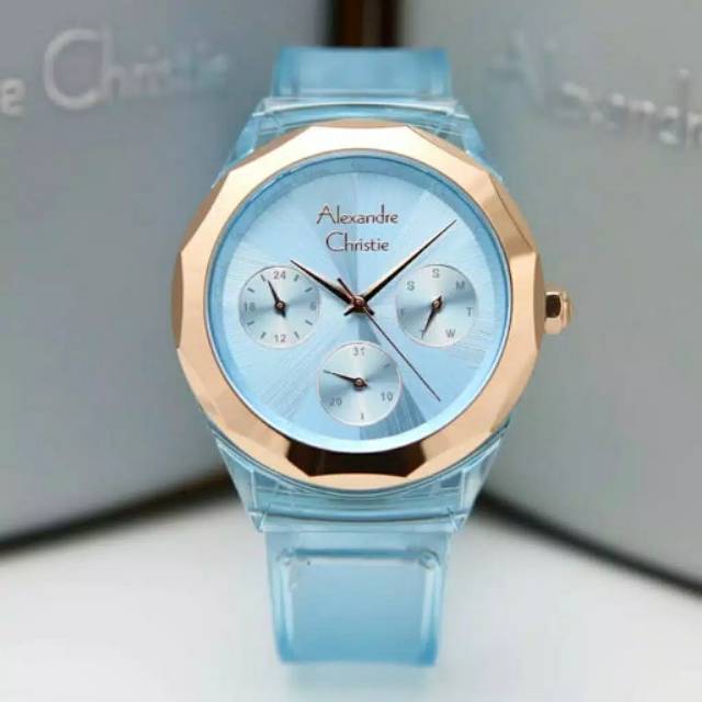 Alexandre Christie AC2808 Original Jam Tangan Wanita Tali Karet