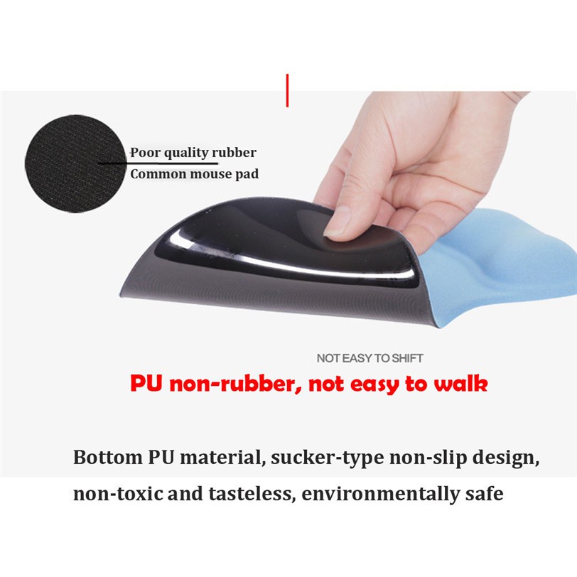 Silicone Gel Wrist Mouse Pad Pergelangan Tangan Menebal Pegang Mousepad Mousepad Pergelangan Tangan Super Lembut Nyaman