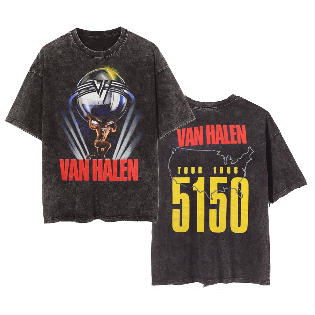 Kaos Band Rock Musik Premium Van Halen 5150 Tour - Print Depan Belakang