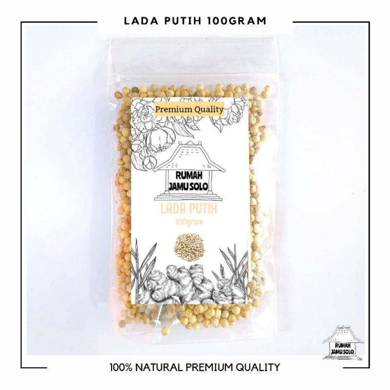 

100gr Biji Lada Putih Utuh / Whole White Pepper / Rempah / JSR 100% PREMIUM QUALITY