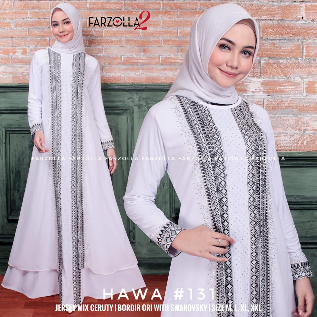 OK - NEW MODEL ABAYA TURKEY PUTIH MOTIF BORDIR | ABAYA PUTIH TERBARU | ABAYA PUTIH MURAH | HAWA 131