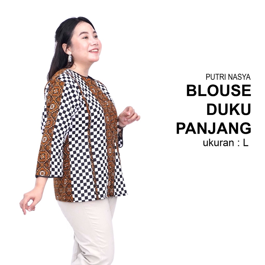 Atasan Batik Blouse Big Size Wanita  Lengkap S-M-L-XL-2L-3L-4L-5L-6L=7L Model Blus Jumbo Seragam Batik / Atasan Batik Big Size Formal Kantor Wanita