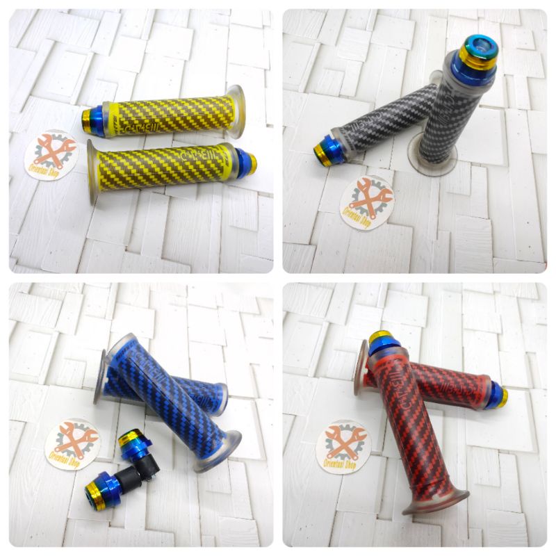 HANDGRIP CARBON PLUS JALU STANG TWOTONE BISA UNTUK SEMUA MOTOR