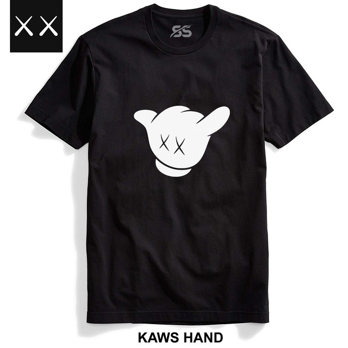 Kaos Baju Obral Combed 30S Distro KAWS HAND polos custom TANGAN UNiQLO