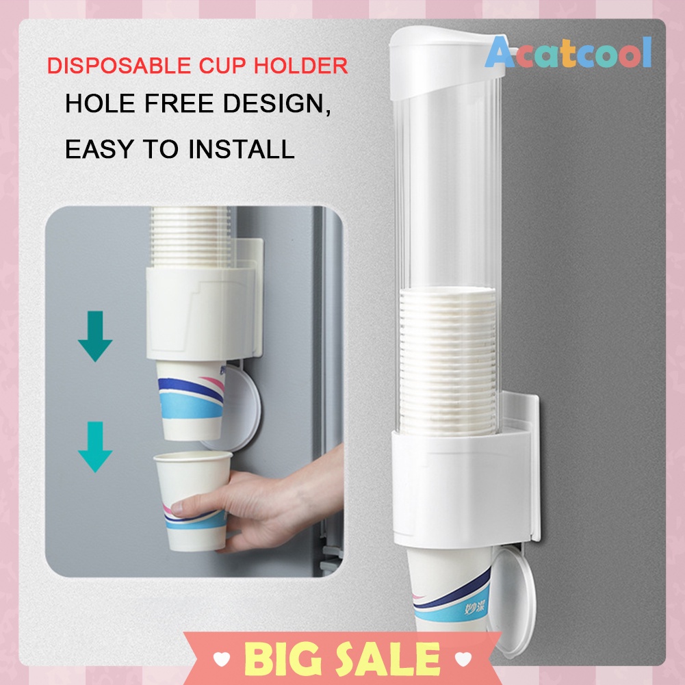 Plastic Cups Holder Disposable Cup Rack Dust-proof Paper Cups Dispenser