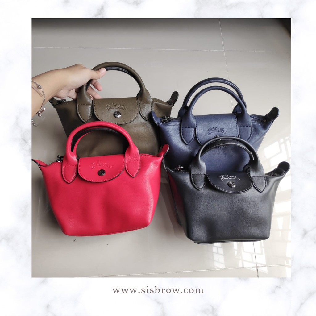 Tas Wanita LC Le Pliage Cuir Mini Top Handle Bag Original