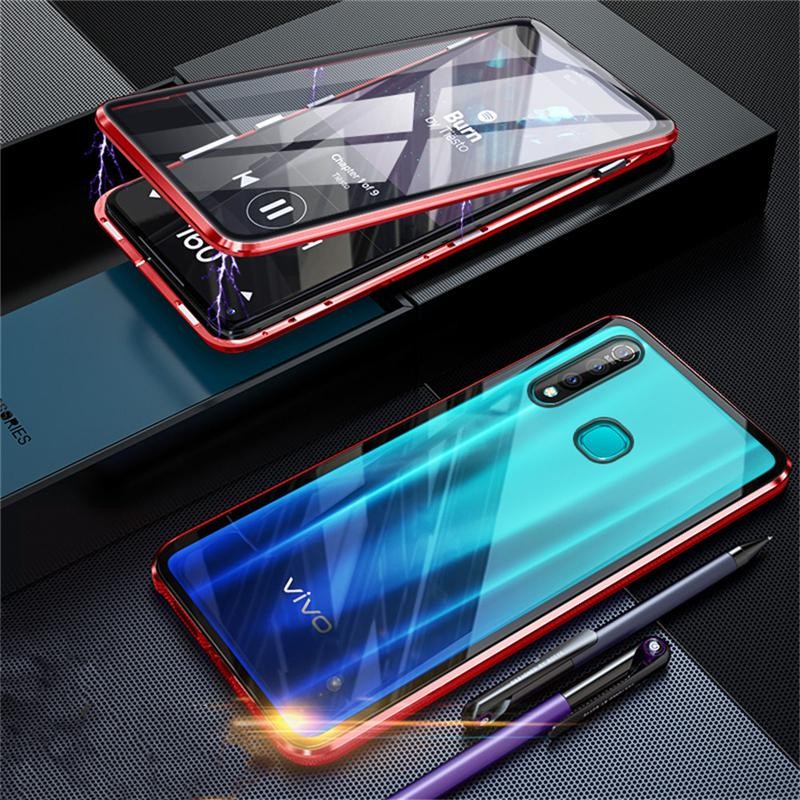 Vivo Z1 Pro Z1Pro Magnetic Case Metal Glass Back Cover 2 in 1 Casing