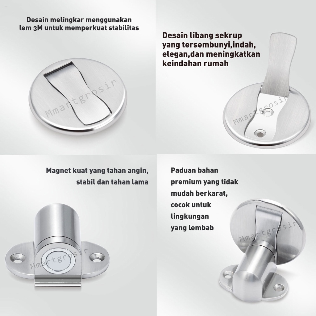 Penahan Pintu Magnetic / penahan pintu bawah / pengganjal pintu stainless