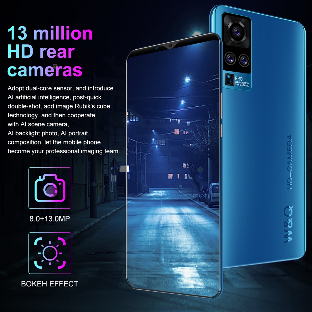 V1v0 X50 Plus hp Android 6.53 inci 6GB RAM + 128GB ROM Layar Penuh Dual SIM Dual Standby hp Murah HP-2