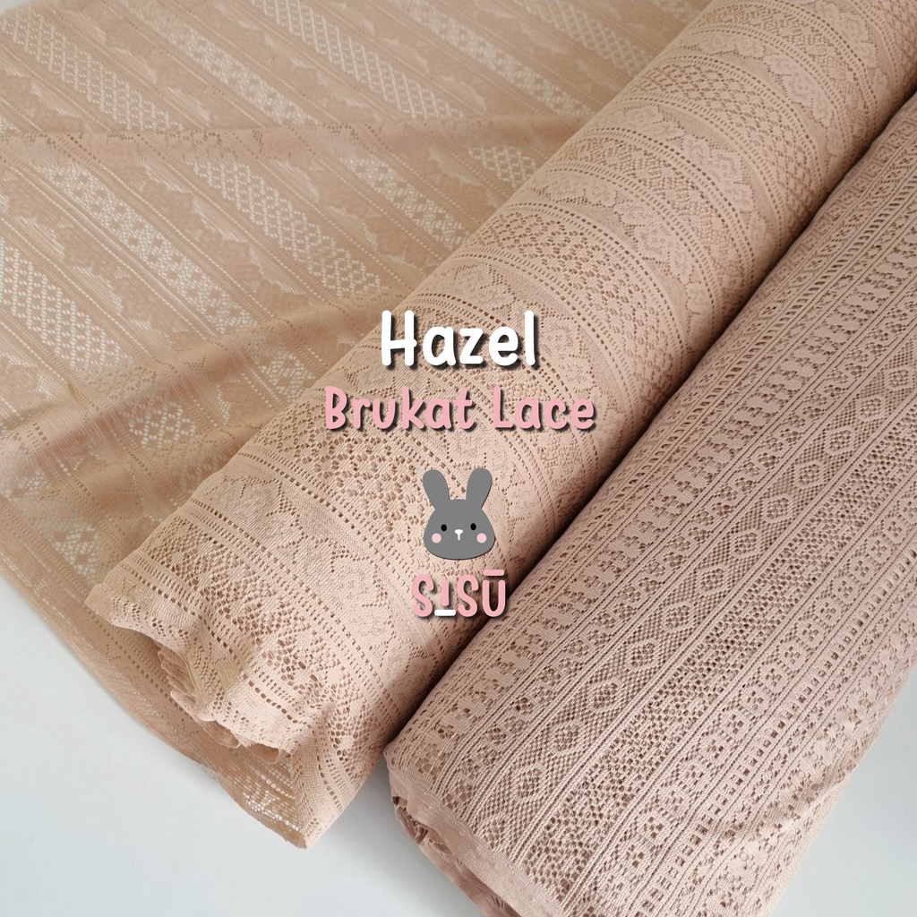 0,5 Meter Kain Brukat malika Brokat Lace Tile Tulle Meteran Motif Salur Garis Bahan Kebaya Dress Gau
