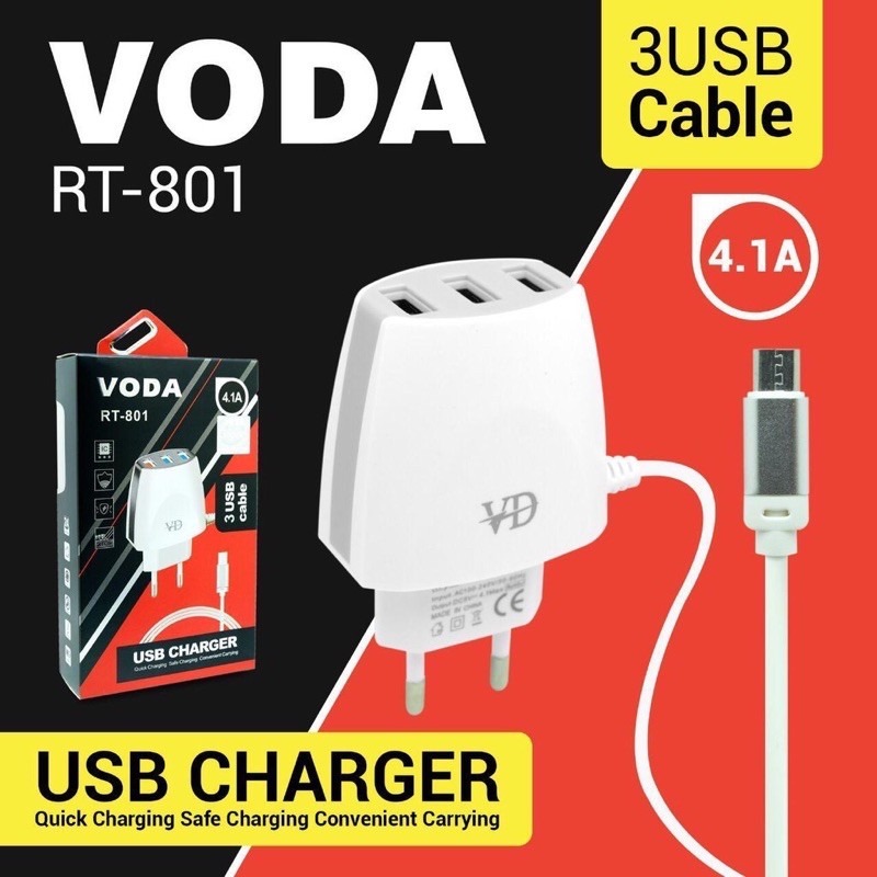 CHARGER/CAS/CASAN VODA RT-801 4.1A 3PORT USB MICRO USB