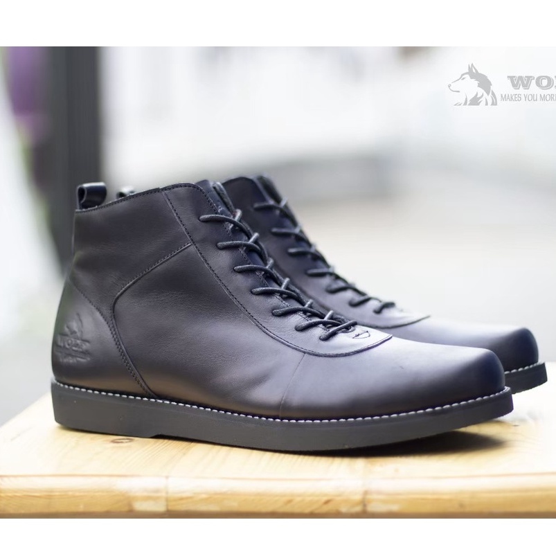 Sepatu Boots Pria Kulit Asli Premium High Quality Model Terbaru BSC GOLDEN Original Sepatu Boots Cas