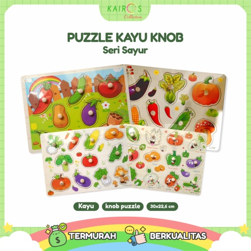 Puzzle Anak Kayu Knob Sayur