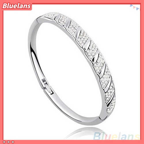 Bluelans Gelang Bangle Slim Hias Berlian Imitasi Untuk Wanita