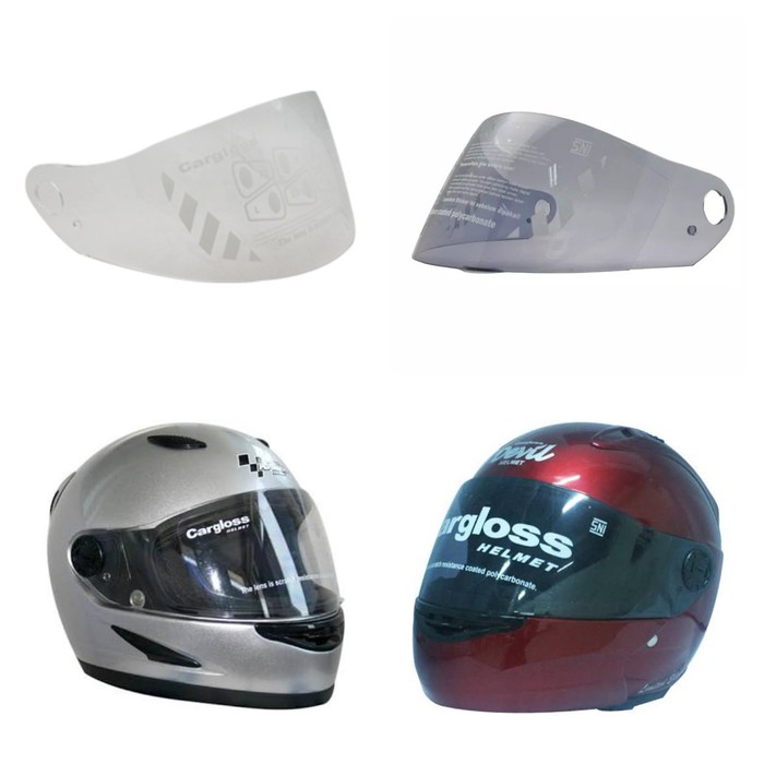 KACA HELM- VISOR CARGLOSS RACER- DEVIL- BYSON- YAMAHA SPORT Z- R25 - BLACK SMOKE
