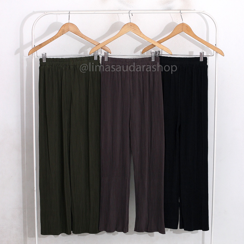 Celana Plisket OLIVIA / Pleated Pants Premium Doff Nyaman Panjang Muslim