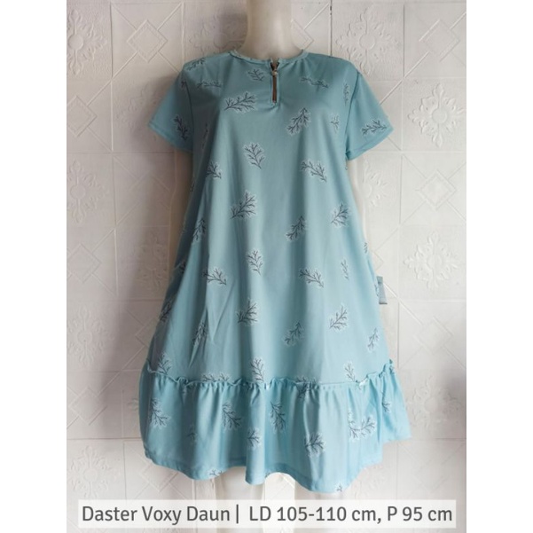 Daster/Dress Voxy Rempel Releting Depan (Busui) Ibu Menyusui Motif Bunga Motif Bulu