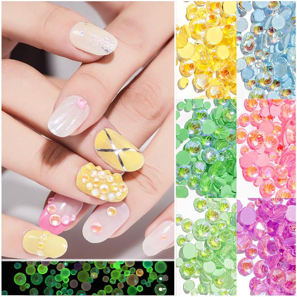 Agustina Dekorasi Nail Art Multi Size Colorful Auroral Neon Glow in the Dark Hiasan Kuku