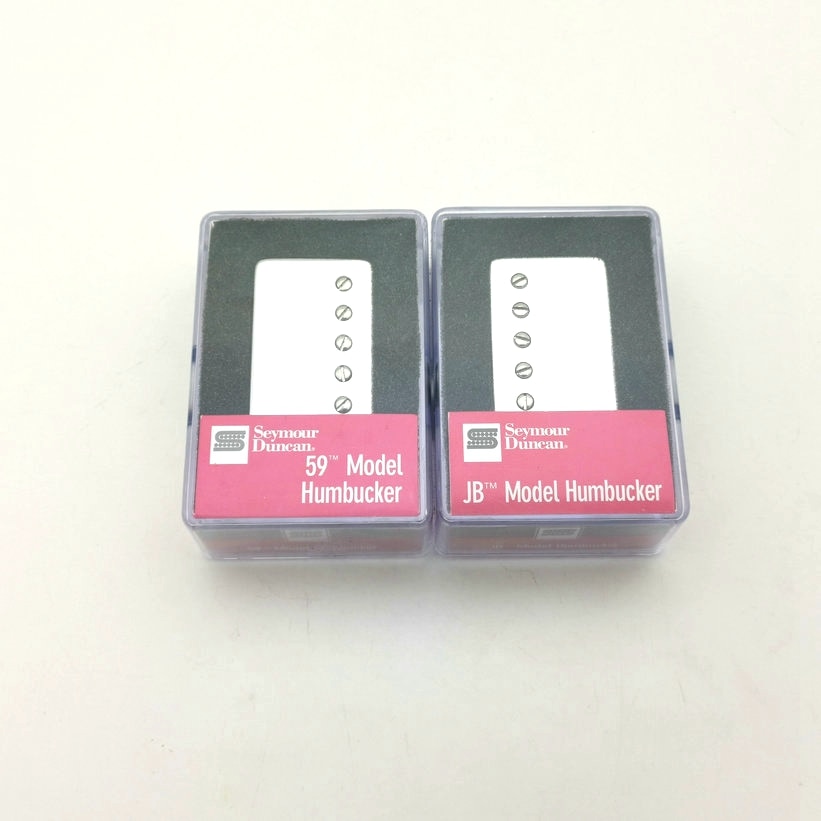 Seymour Duncan SH-1N 59 & SH-4 JB Model 4 Konduktor Humbucker Pickup Set Sampul perak Nikel Set Guit