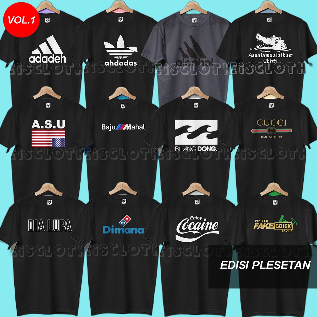 Jual Kaos Baju Combed S Distro Plesetan Lucu Viral Vol Polos Custom Indonesia Shopee Indonesia