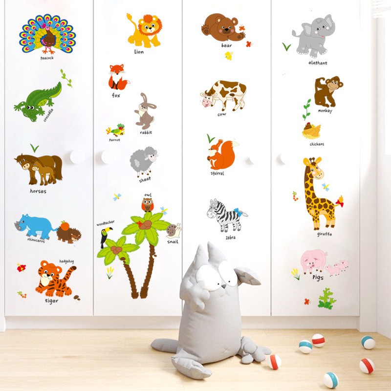 RELIZA WALL STICKER ANIMAL HEWAN ANAK ZOO STIKER DINDING SK9296