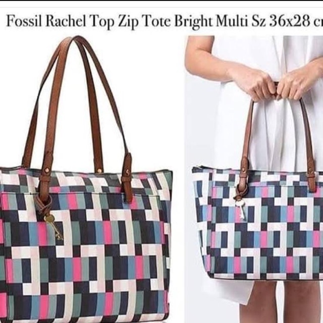 Preloved Fossil Rachel Top Zip Tote