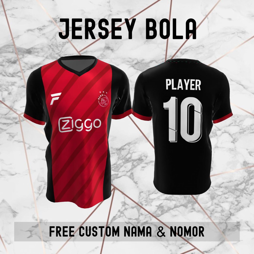 Jersey Ajax Amsterdam Klub Bola Baju Kaos Custom Nama dan Nomor Punggung - 153