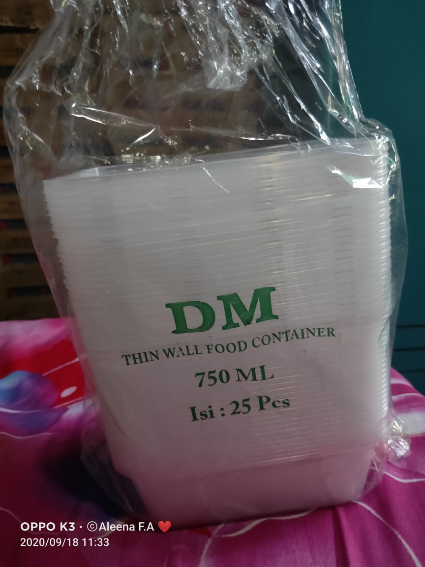 Thinwall / Plastik Food Container 750 Ml Isi 25 Pcs