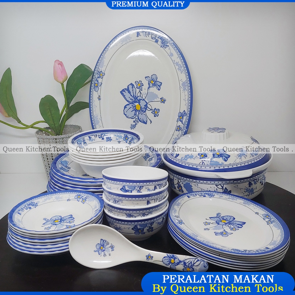 1 Set Peralatan Makan Melamin Korea | Original | Dilengkapi Mangkuk dan Piring